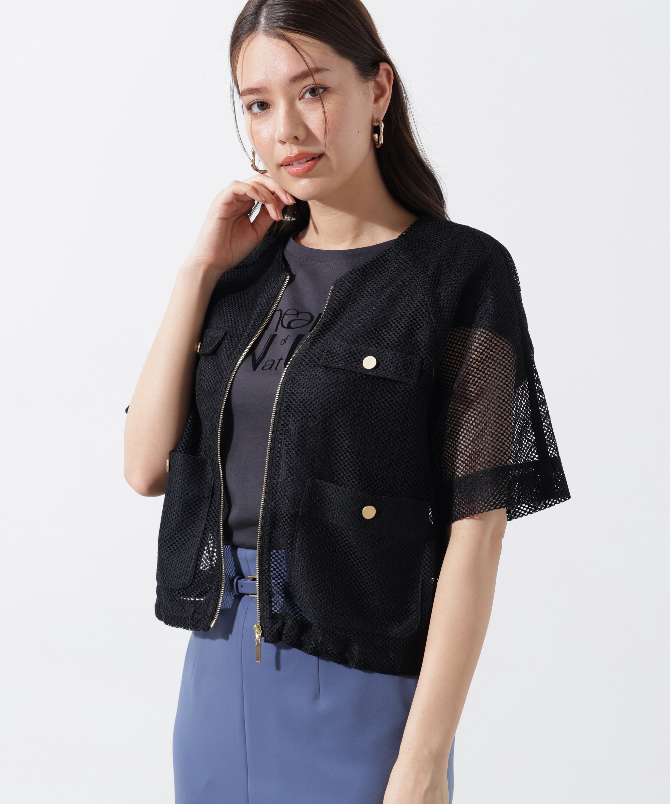  「ダブルラッセルメッシュブルゾン」|その他|