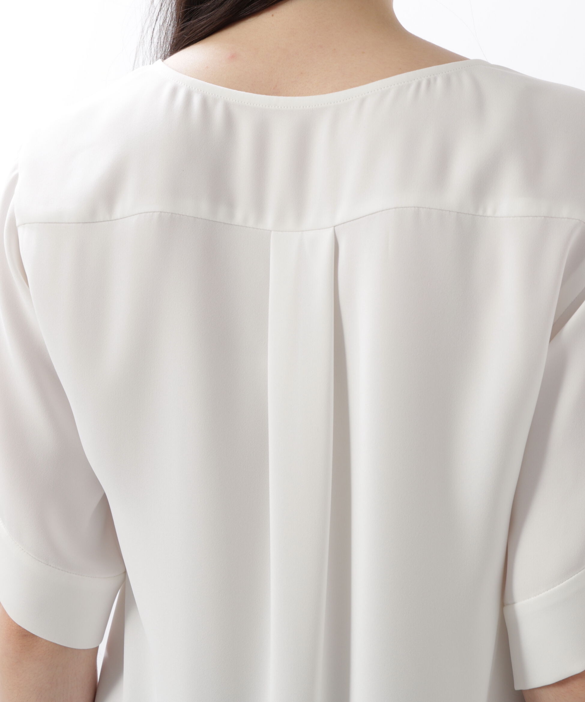  「◆ハーフスリーブＶネックブラウス」|シャツ・ブラウス|