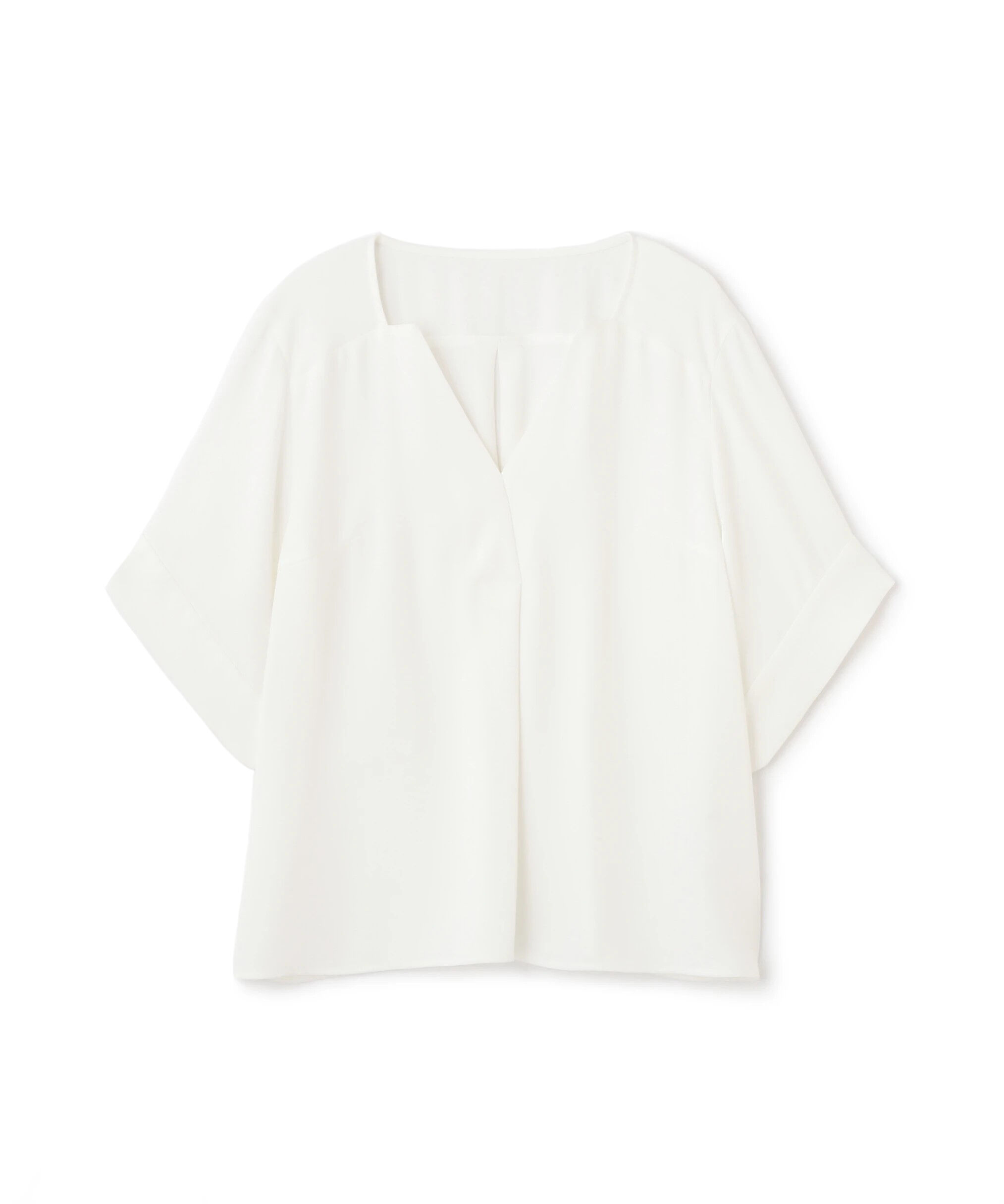  「◆ハーフスリーブＶネックブラウス」|シャツ・ブラウス|