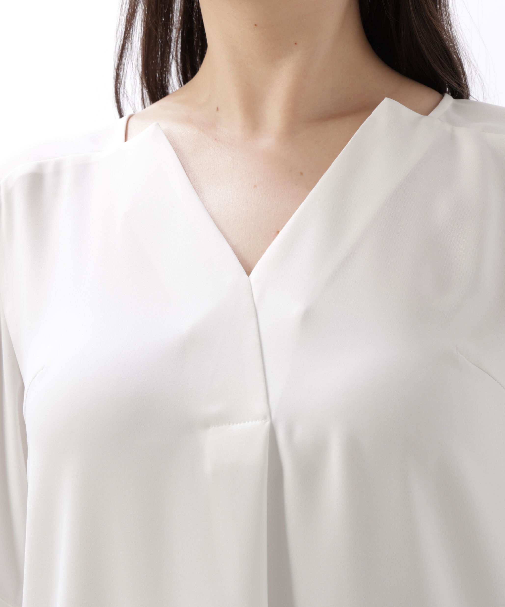  「◆ハーフスリーブＶネックブラウス」|シャツ・ブラウス|