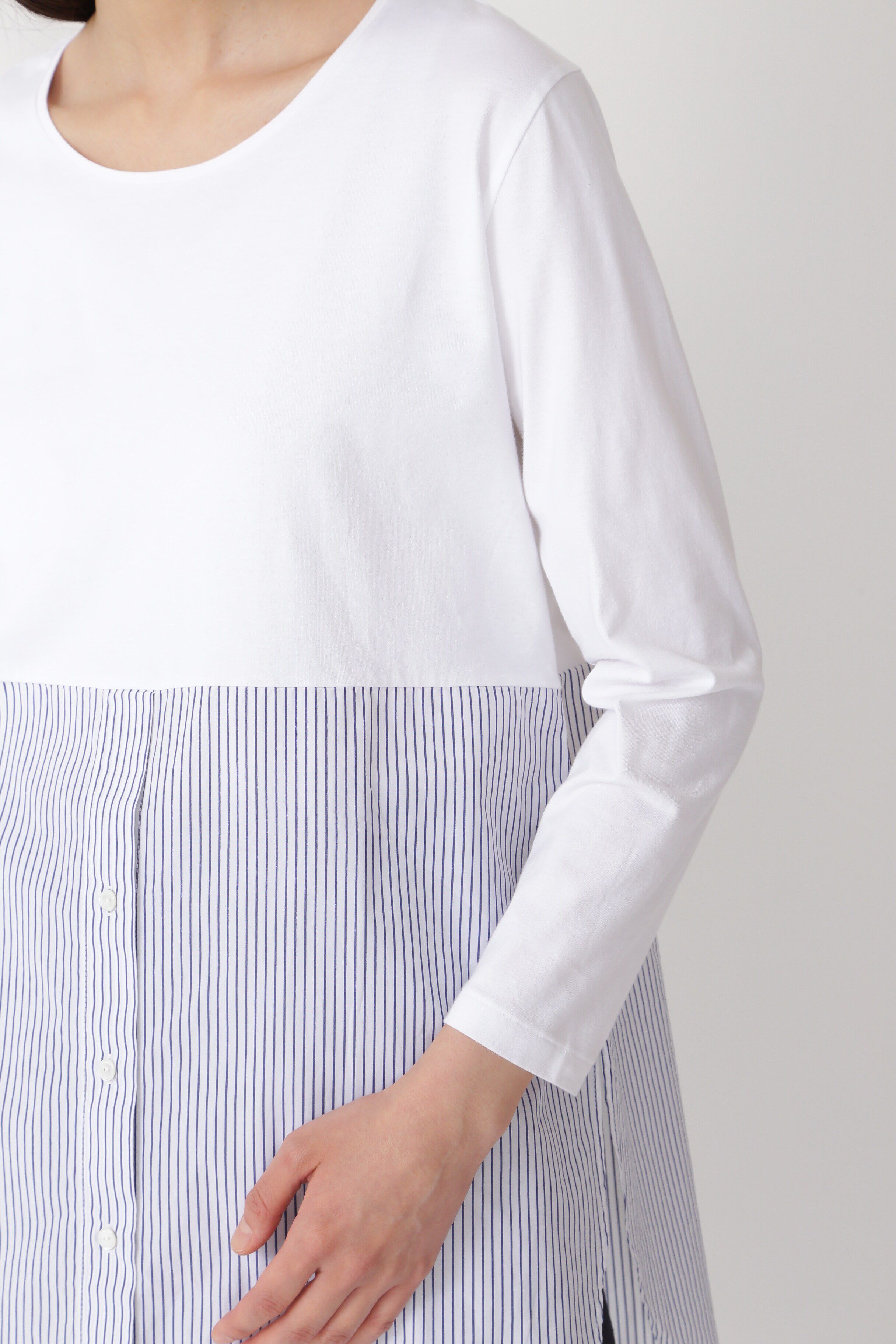  「◆オーガニックコットン　ドッキングプルオーバー」|Tシャツ・カットソー|