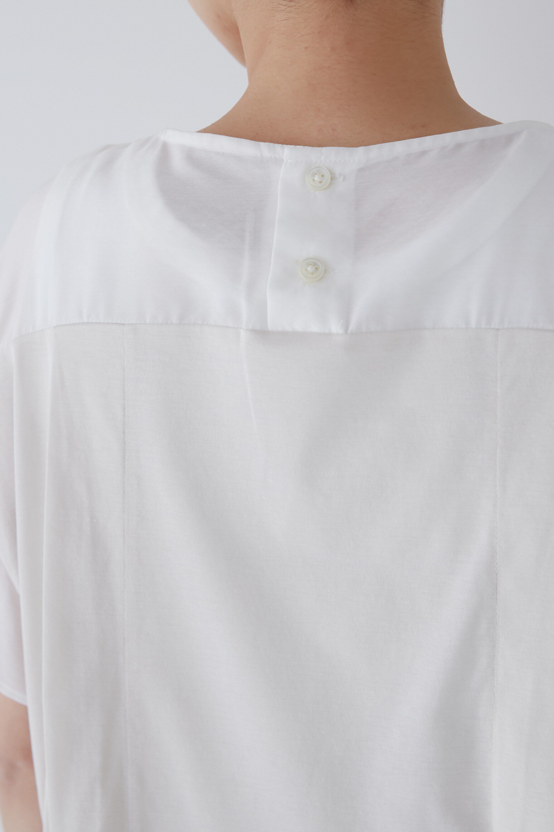  「◆異素材コンビギャザートップス」|Tシャツ・カットソー|