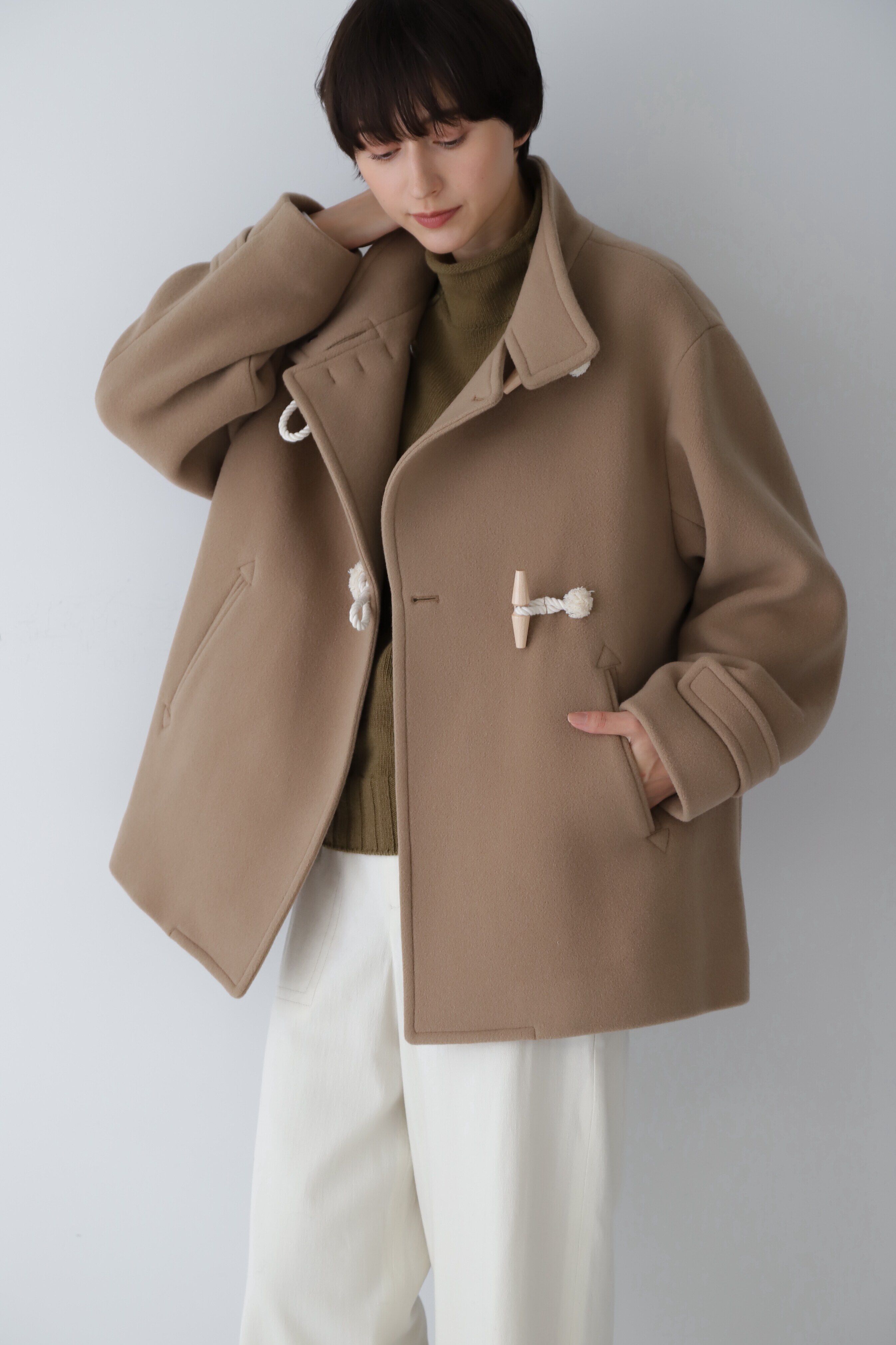  「◆ダブルモッサダッフルコート」|ブルゾン・スタジャン|キャメル1