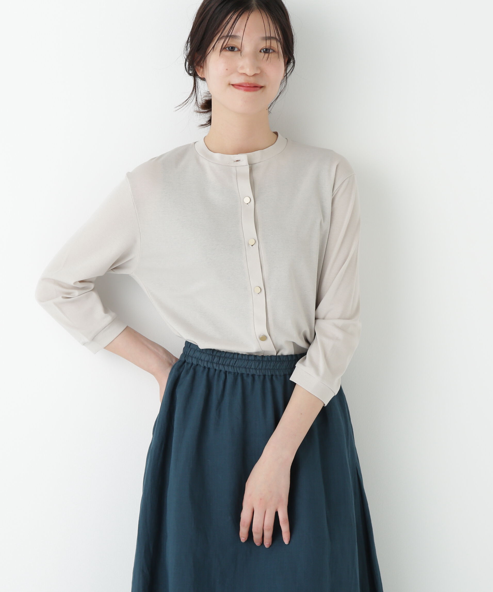  「◆クルーネックフライスカットソーカーディガン」|Tシャツ・カットソー|