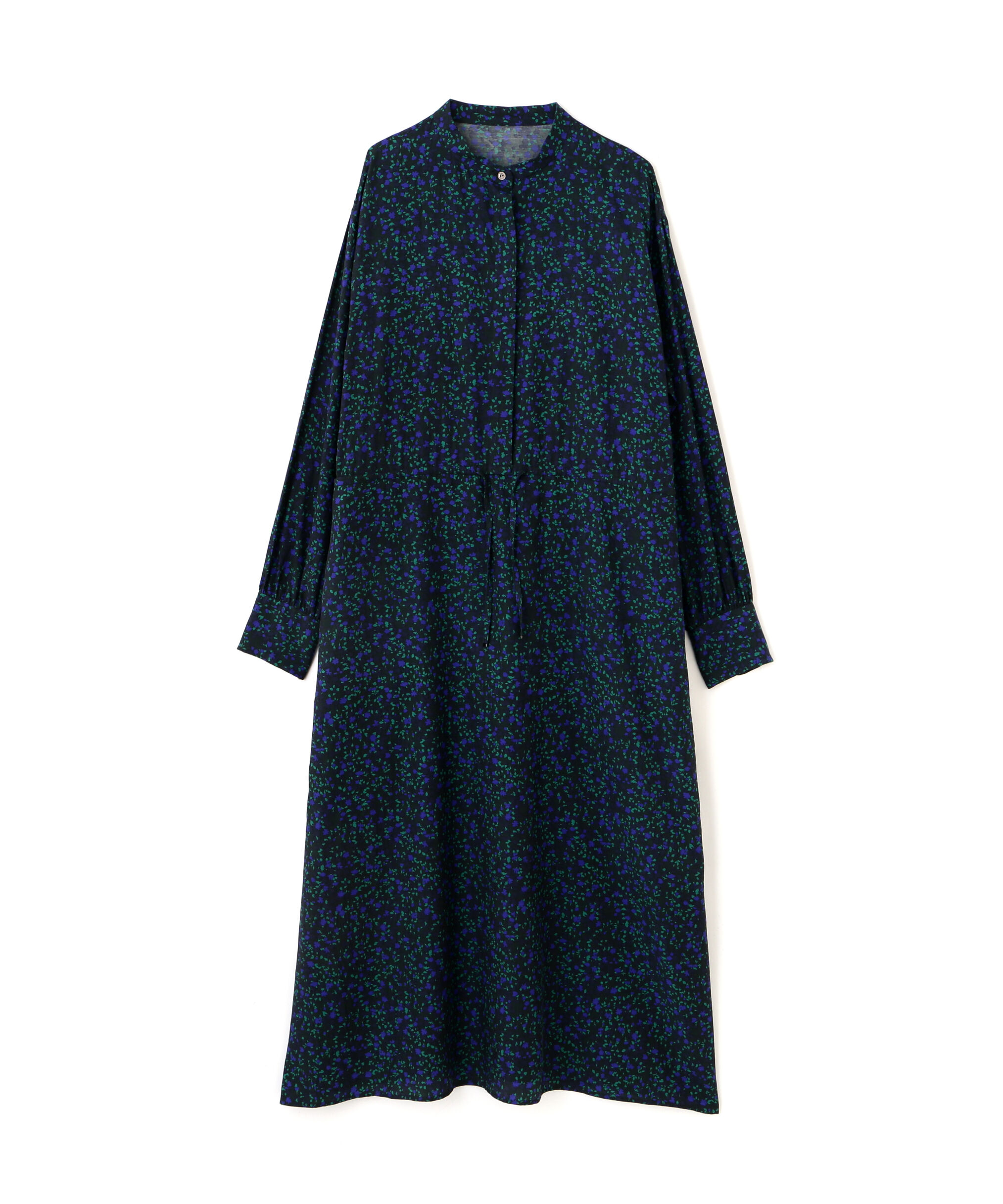  「プチフラワープリントブラウジングバンドカラーワンピース」|ワンピース|