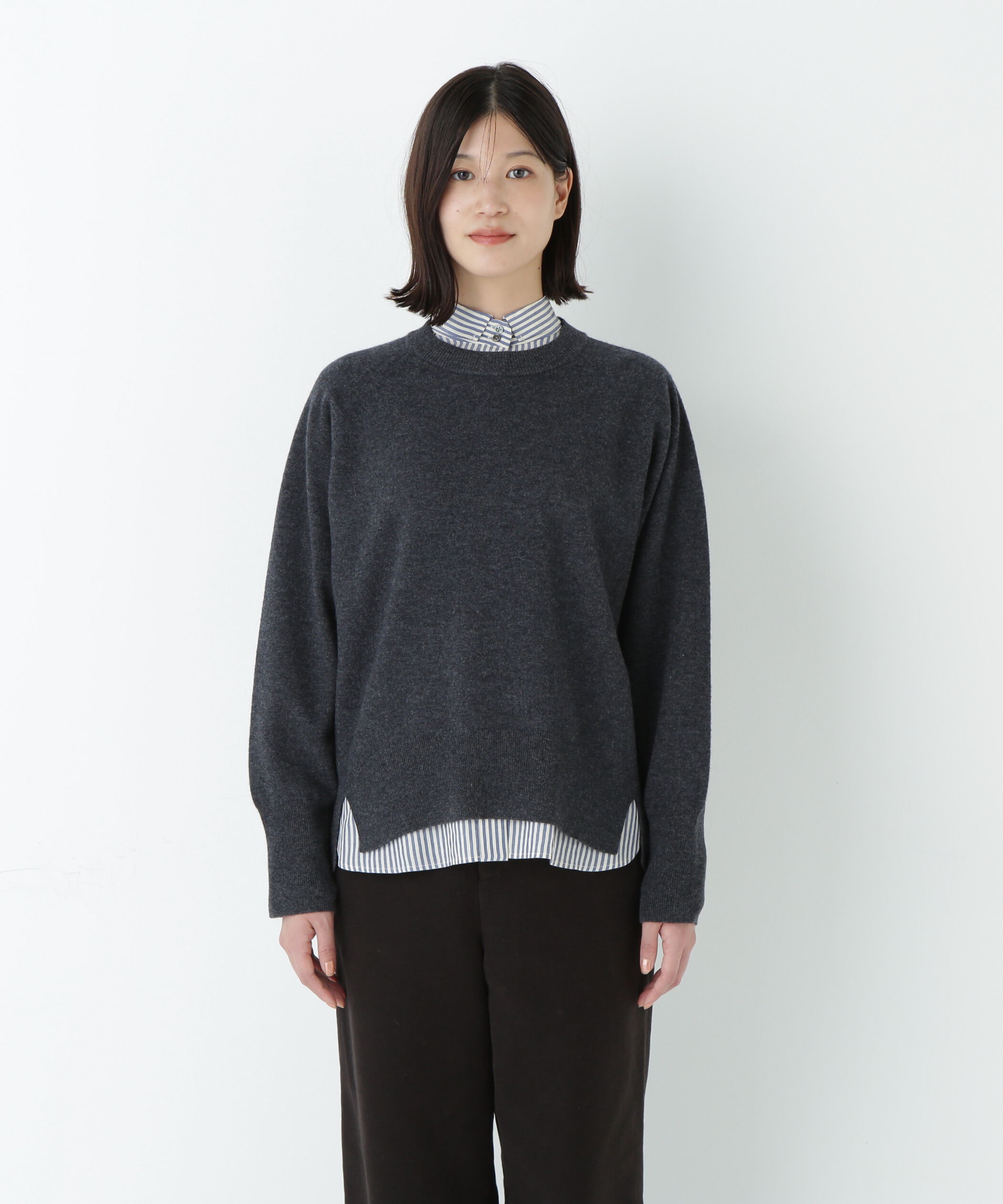  「◆ミドルゲージウールクルーネックプルオーバー」|ニット・セーター|
