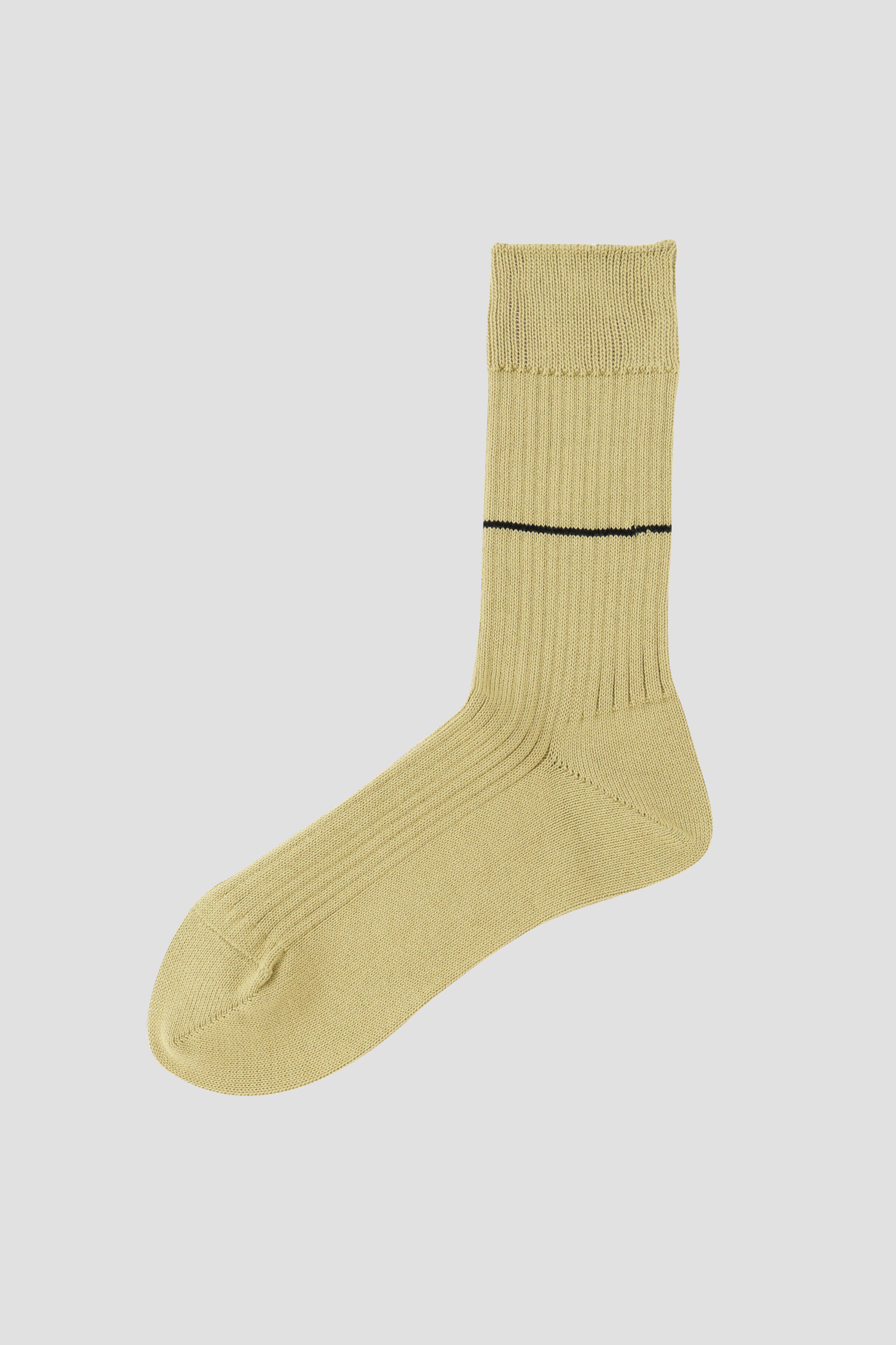  「STRIPE COTTON RIB SOCKS」|ソックス|LEMON GRASS1