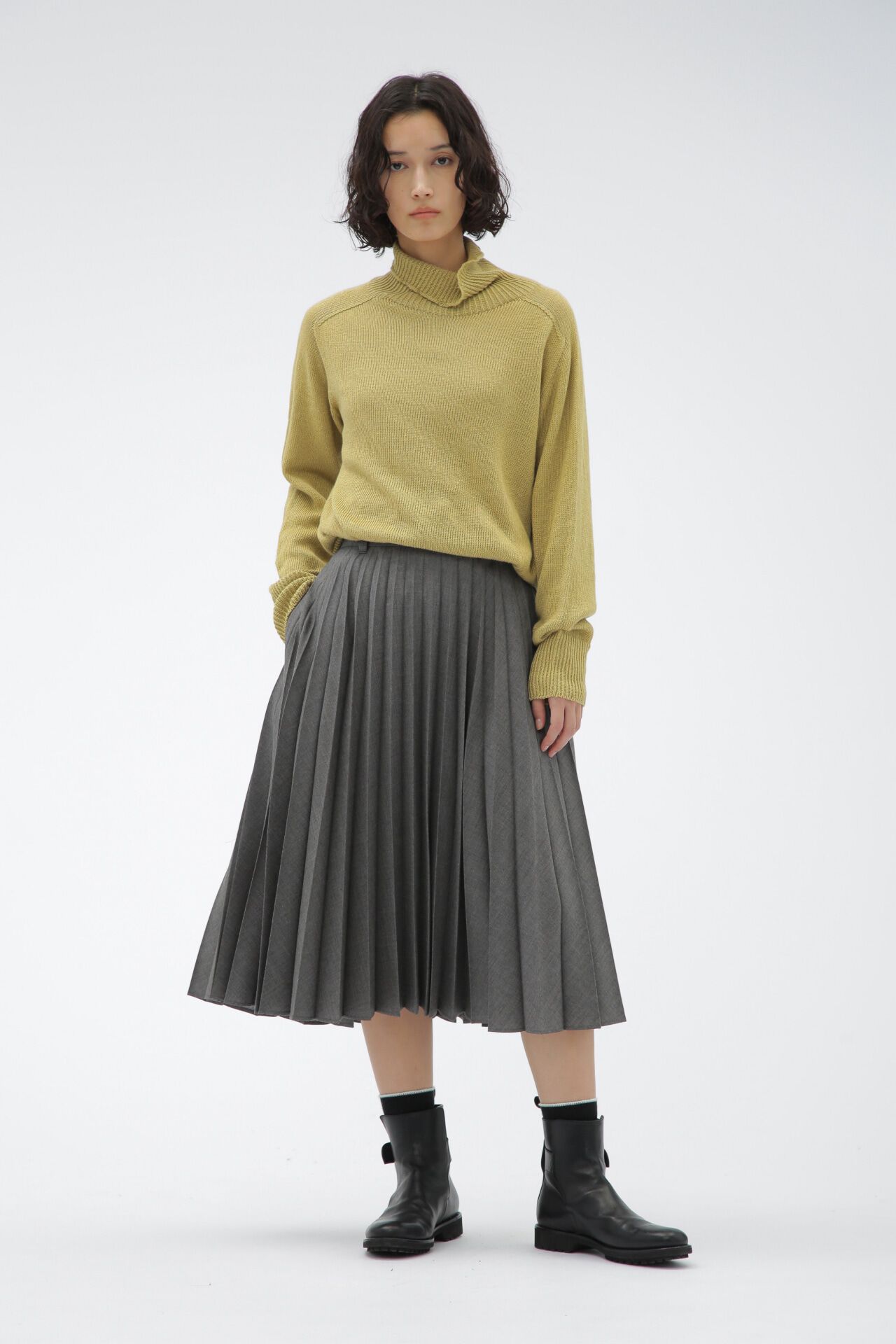  「SUMMER WOOL」|スカート|GREY