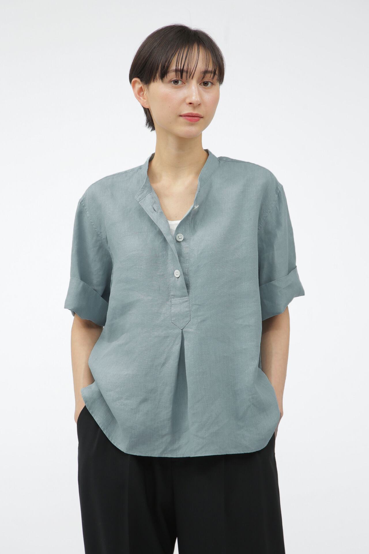  「SHIRTING LINEN」|シャツ・ブラウス|LIGHT BLUE2