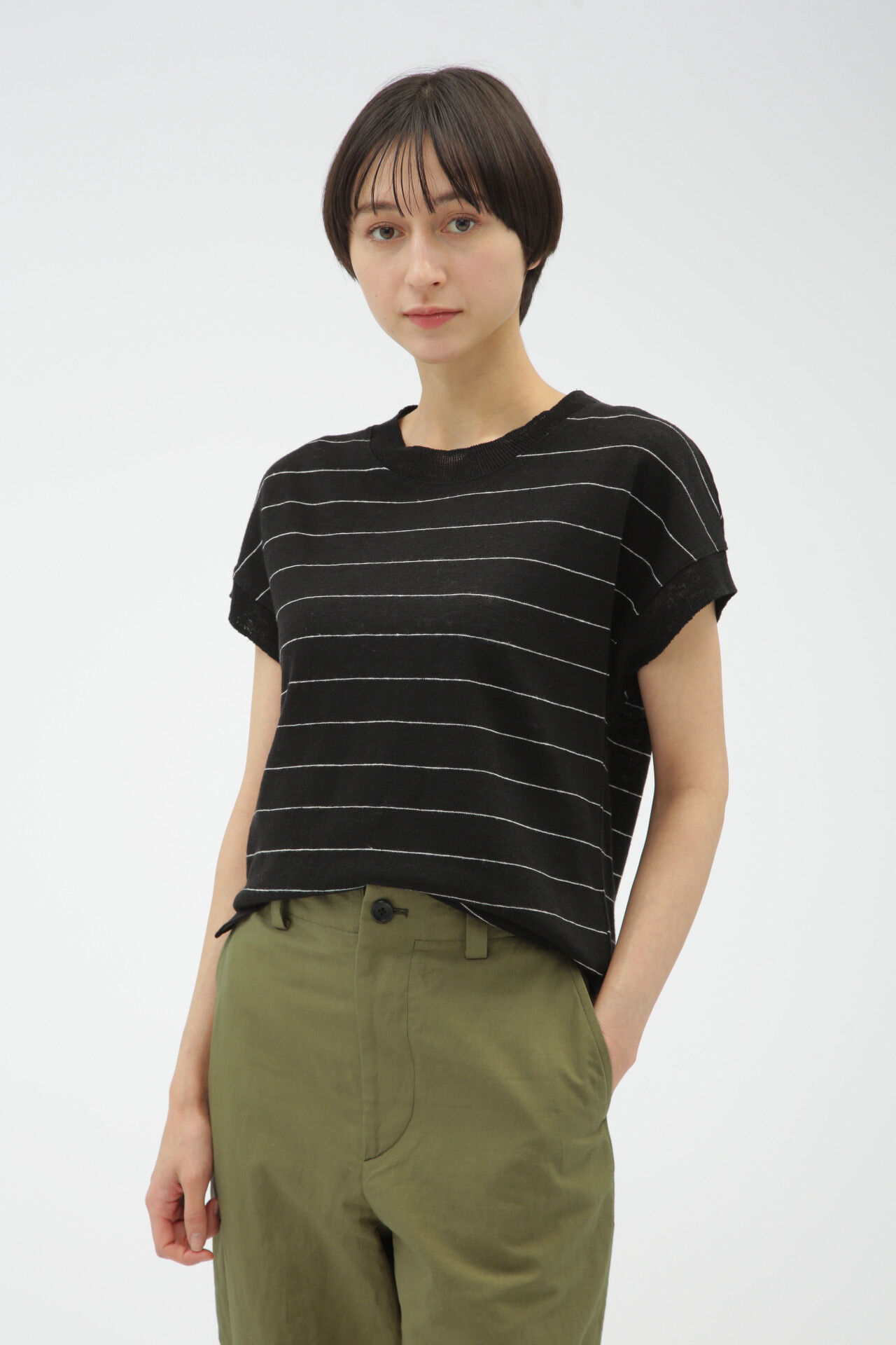  「LINEN JERSEY」|Tシャツ・カットソー|BLACK