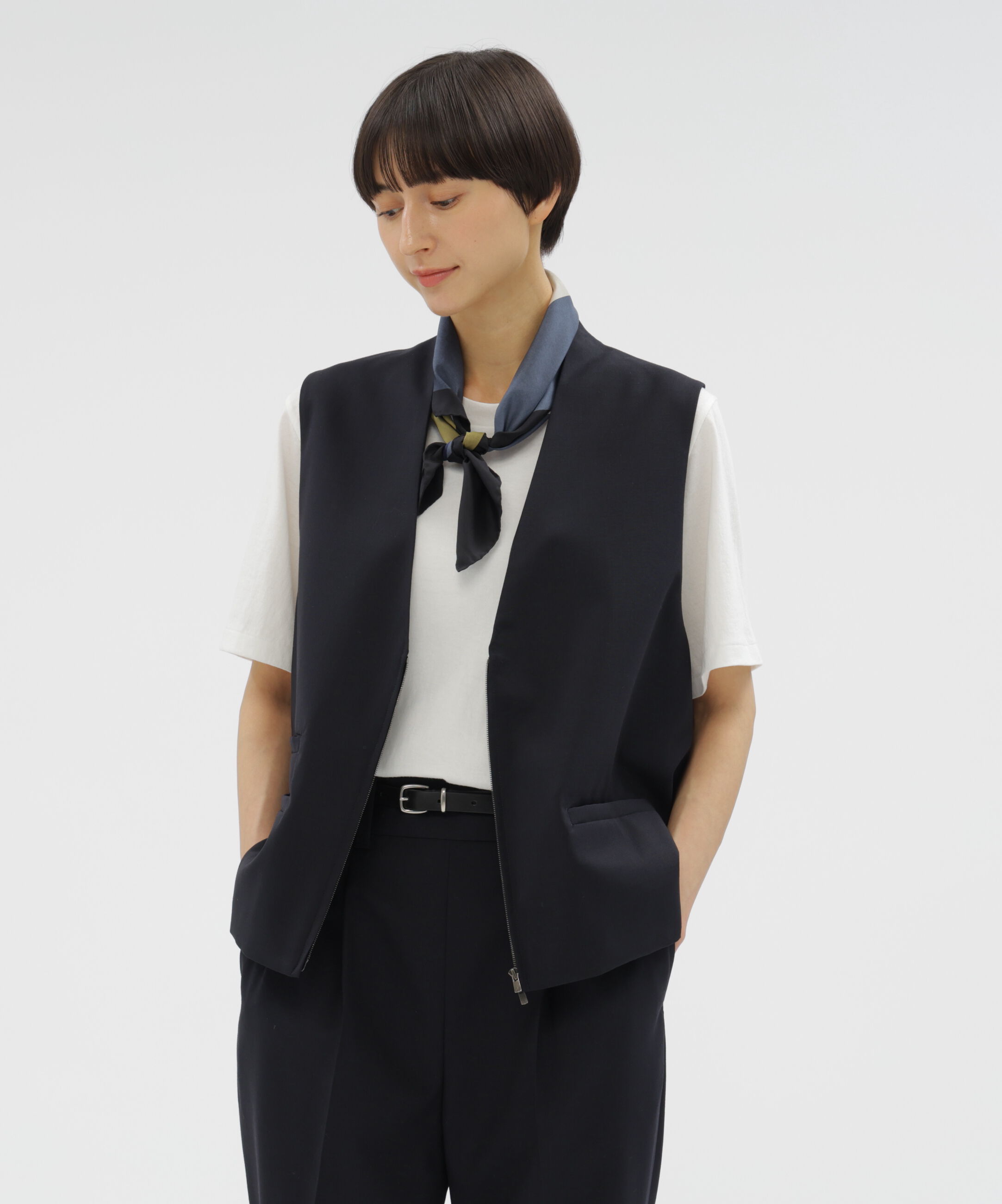  「SUMMER WOOL POPLIN BLOUSON」|ブルゾン・スタジャン|DARK NAVY1