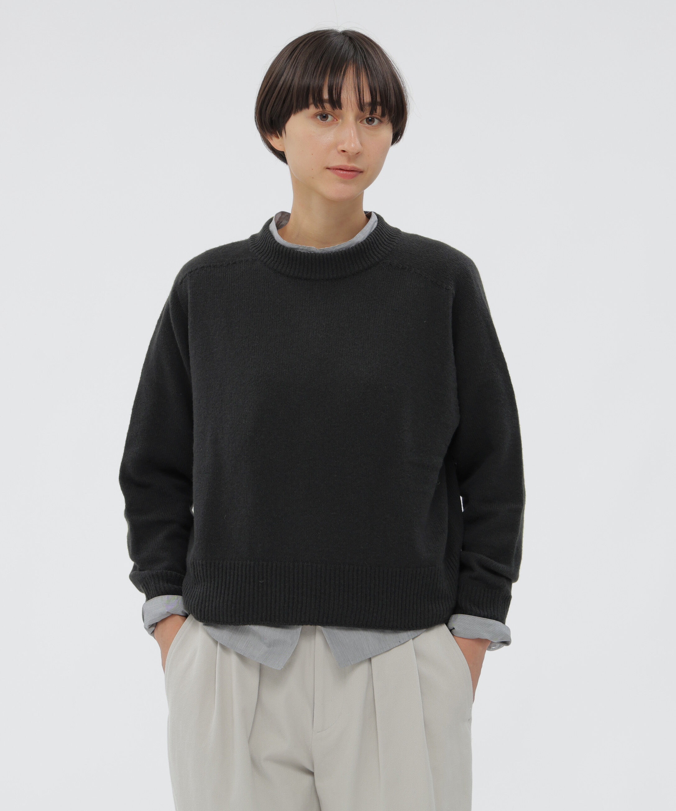  「WOOL CASHMERE KNITWEAR」|ニット・セーター|CHARCOAL3