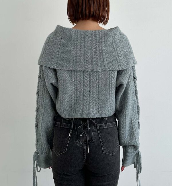 archives「ＢＩＧカラーレースＵＰラメケーブルニットＣＤ」|カーディガン|