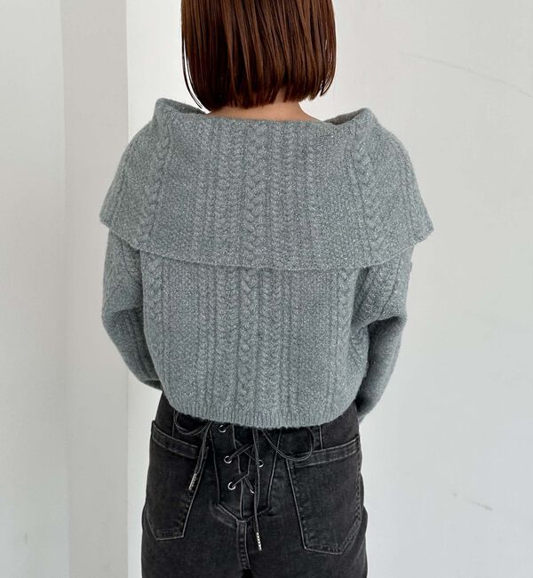 archives「ＢＩＧカラーレースＵＰラメケーブルニットＣＤ」|カーディガン|