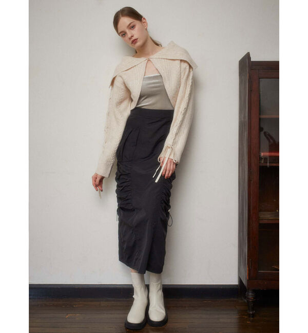 archives「ＢＩＧカラーレースＵＰラメケーブルニットＣＤ」|カーディガン|