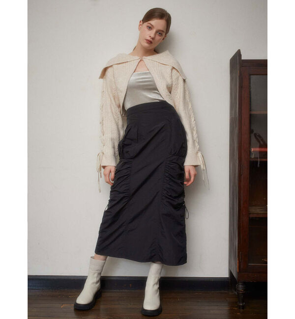 archives「ＢＩＧカラーレースＵＰラメケーブルニットＣＤ」|カーディガン|