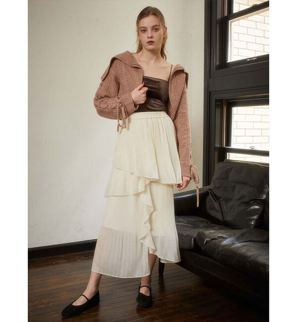 archives「ＢＩＧカラーレースＵＰラメケーブルニットＣＤ」|カーディガン|