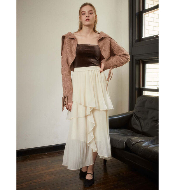 archives「ＢＩＧカラーレースＵＰラメケーブルニットＣＤ」|カーディガン|