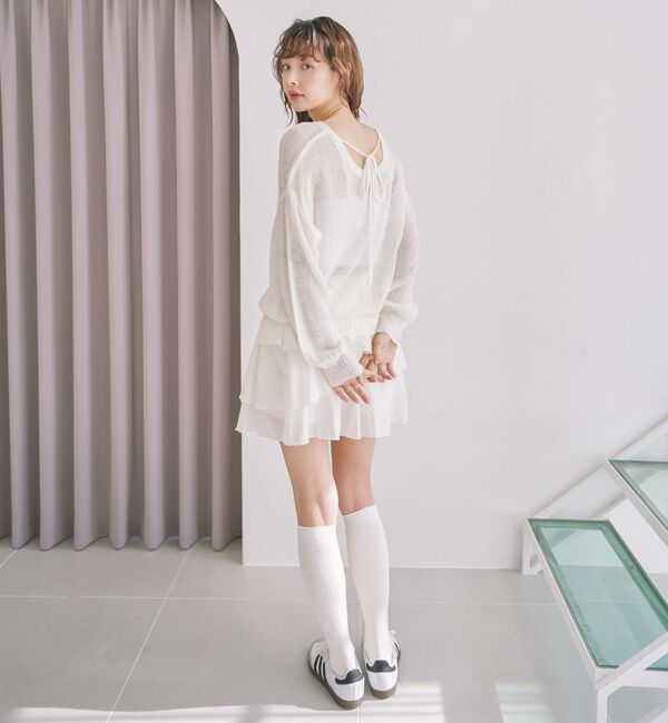 archives「モヘアタッチ透かしミドルニット」|ニット・セーター|