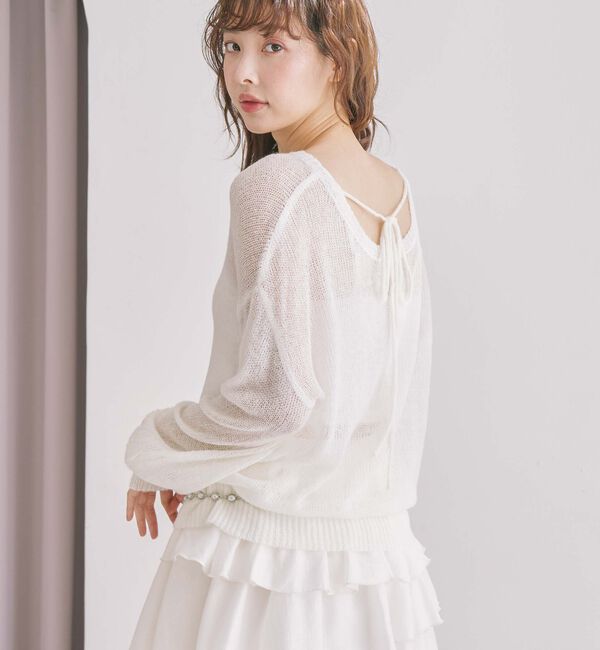 archives「モヘアタッチ透かしミドルニット」|ニット・セーター|