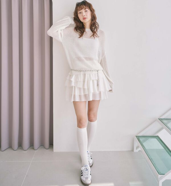 archives「モヘアタッチ透かしミドルニット」|ニット・セーター|