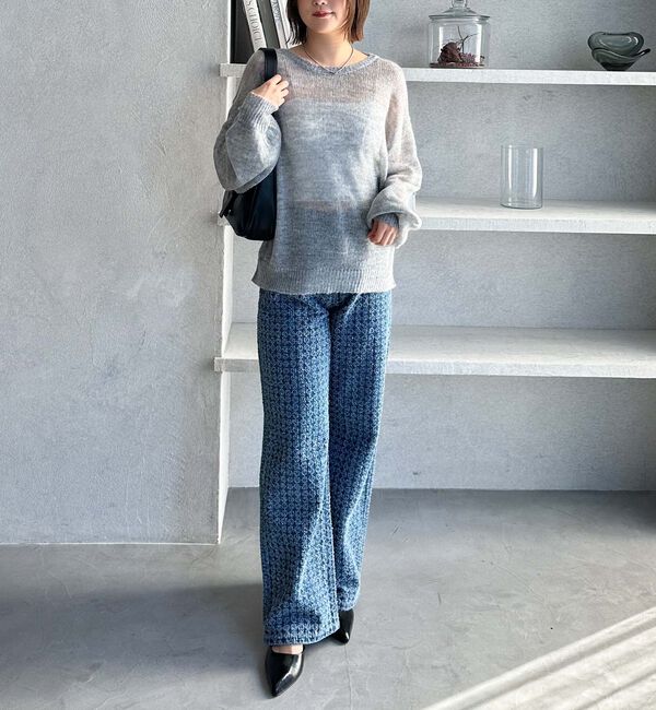 archives「モヘアタッチ透かしミドルニット」|ニット・セーター|