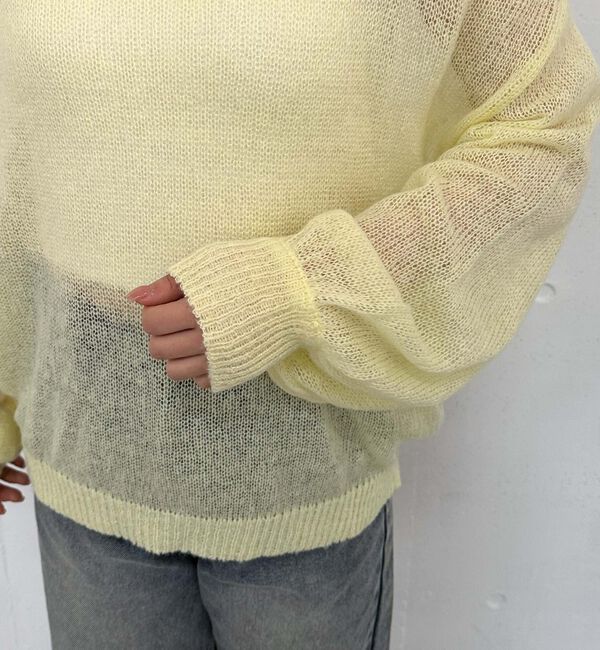 archives「モヘアタッチ透かしミドルニット」|ニット・セーター|