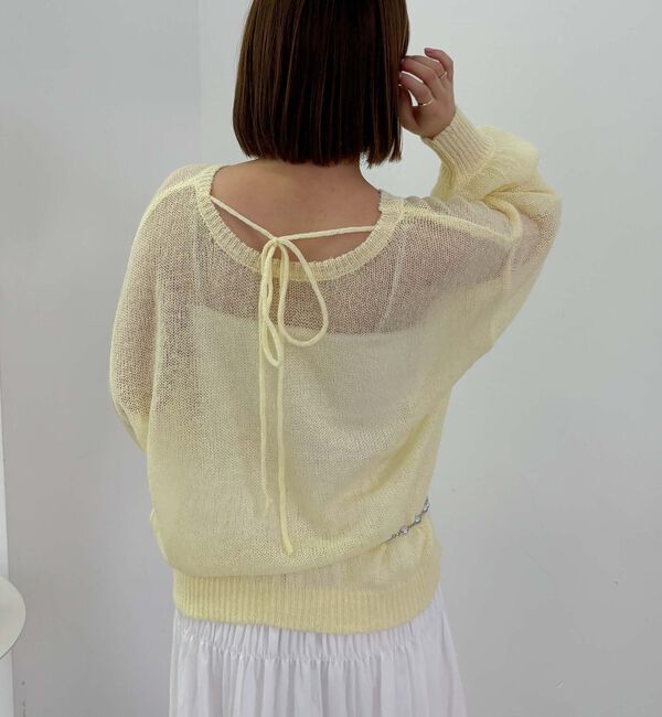 archives「モヘアタッチ透かしミドルニット」|ニット・セーター|