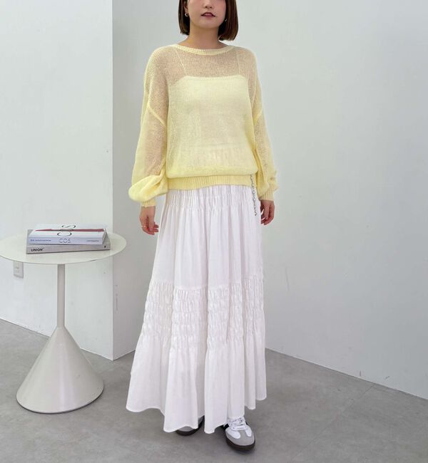 archives「モヘアタッチ透かしミドルニット」|ニット・セーター|