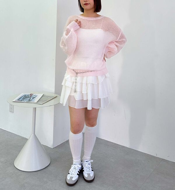 archives「モヘアタッチ透かしミドルニット」|ニット・セーター|