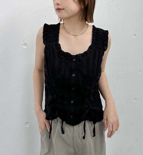 archives「２ｗａｙコットンドロストブラウス」|シャツ・ブラウス|BLACK