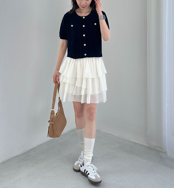 archives「ハーフスリーブ金ボタンニットカーディガン」|カーディガン|