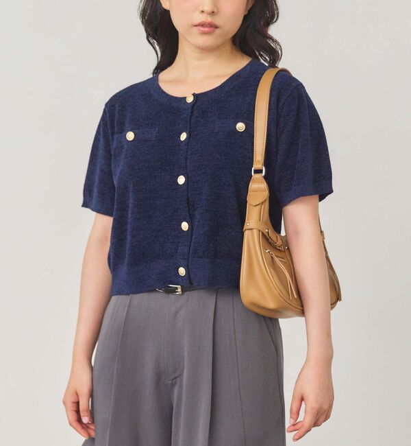 archives「ハーフスリーブ金ボタンニットカーディガン」|カーディガン|