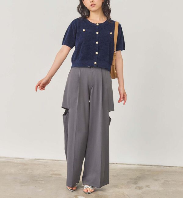 archives「ハーフスリーブ金ボタンニットカーディガン」|カーディガン|