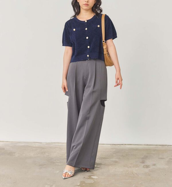 archives「ハーフスリーブ金ボタンニットカーディガン」|カーディガン|