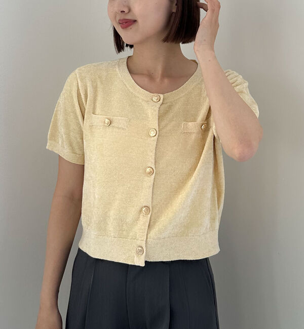 archives「ハーフスリーブ金ボタンニットカーディガン」|カーディガン|