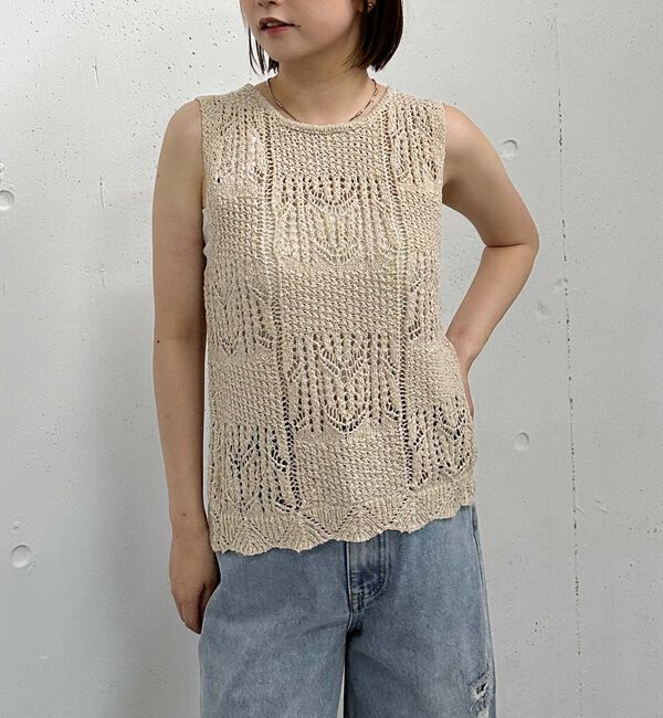 archives「２ＷＡＹ透かしスラブニットベスト」|ニット・セーター|BEIGE