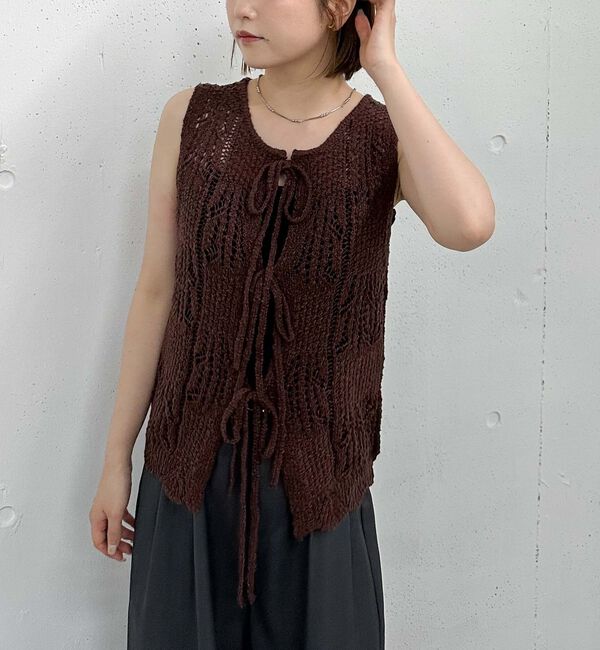 archives「２ＷＡＹ透かしスラブニットベスト」|ニット・セーター|BROWN