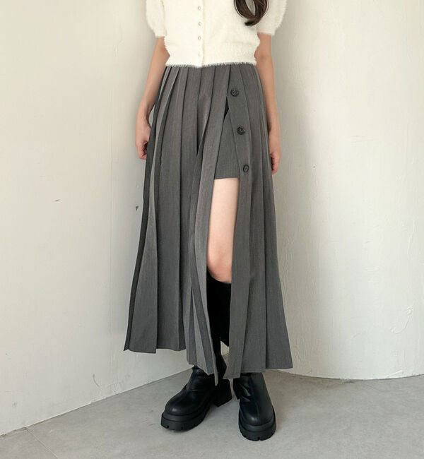 archives「スリットプリーツスカート&times;ショートパンツ」|スカート|