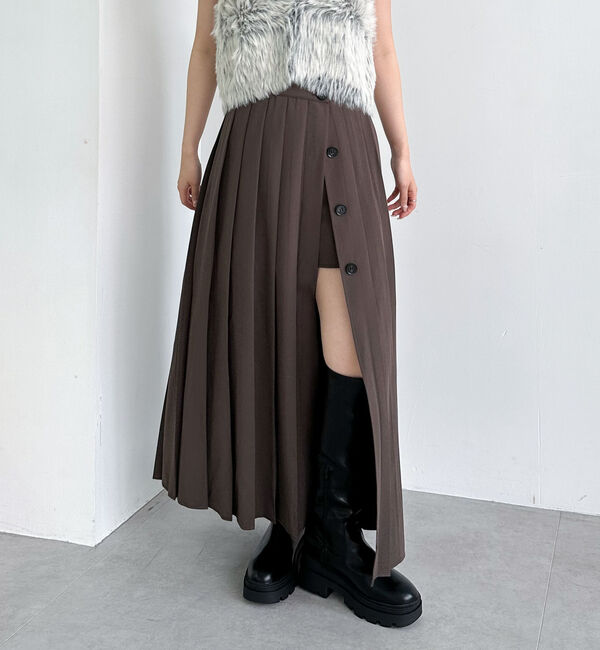 archives「スリットプリーツスカート&times;ショートパンツ」|スカート|