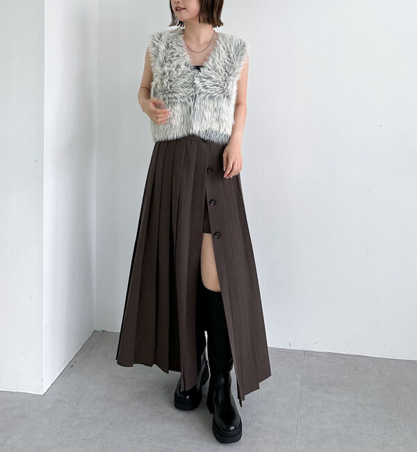 archives「スリットプリーツスカート&times;ショートパンツ」|スカート|