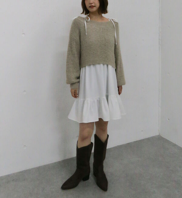 archives「メランジフェザーニット&times;ミニキャミワンピースＳＥＴ」|チュニック|