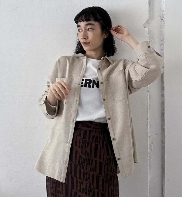 Doux archives「【SETUP可能】ウォッシャブルサファリシャツ」|シャツ・ブラウス|