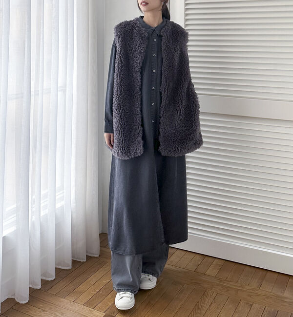 Doux archives「ソフトデニムシャツワンピース」|ワンピース|CHARCOAL GRAY