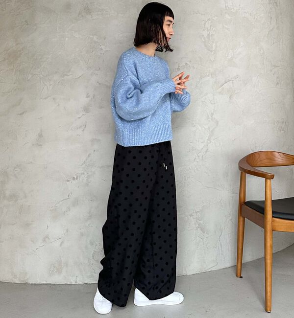 Doux archives「フロッキードットツイルワイドパンツ」|チノ|