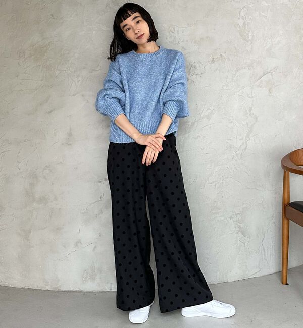 Doux archives「フロッキードットツイルワイドパンツ」|チノ|