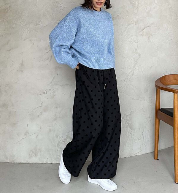 Doux archives「フロッキードットツイルワイドパンツ」|チノ|