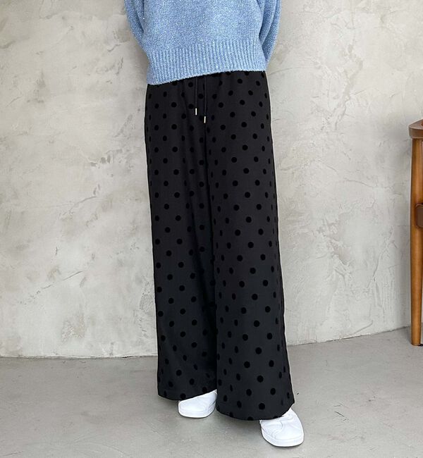 Doux archives「フロッキードットツイルワイドパンツ」|チノ|