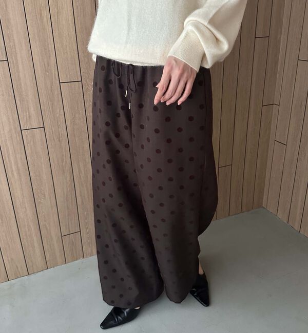 Doux archives「フロッキードットツイルワイドパンツ」|チノ|