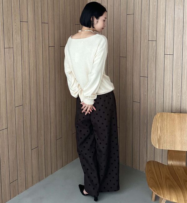 Doux archives「フロッキードットツイルワイドパンツ」|チノ|